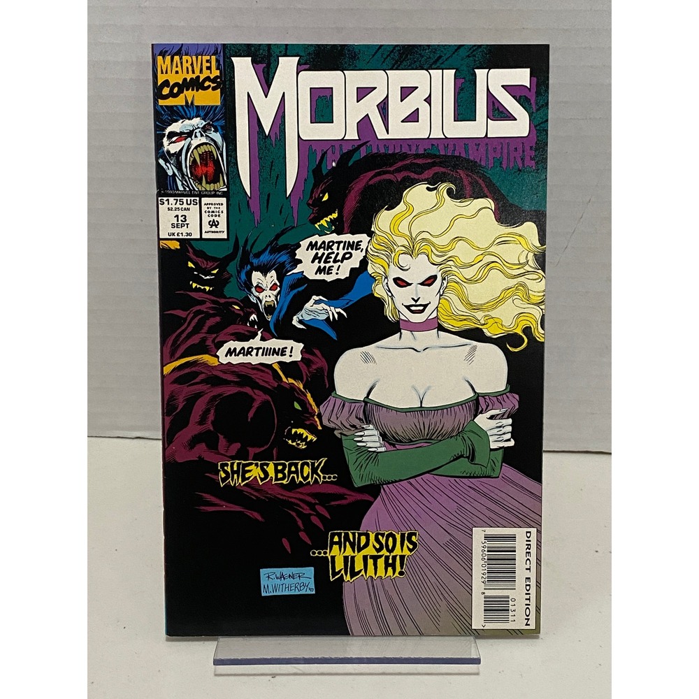 Marvel Morbius The Living Vampire #13 Comic Book Lilith Cover 1993 Excellent